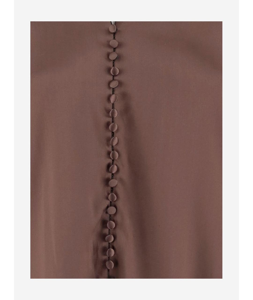 DRIES VAN NOTEN Коричневая шелковая рубашка, фото 3
