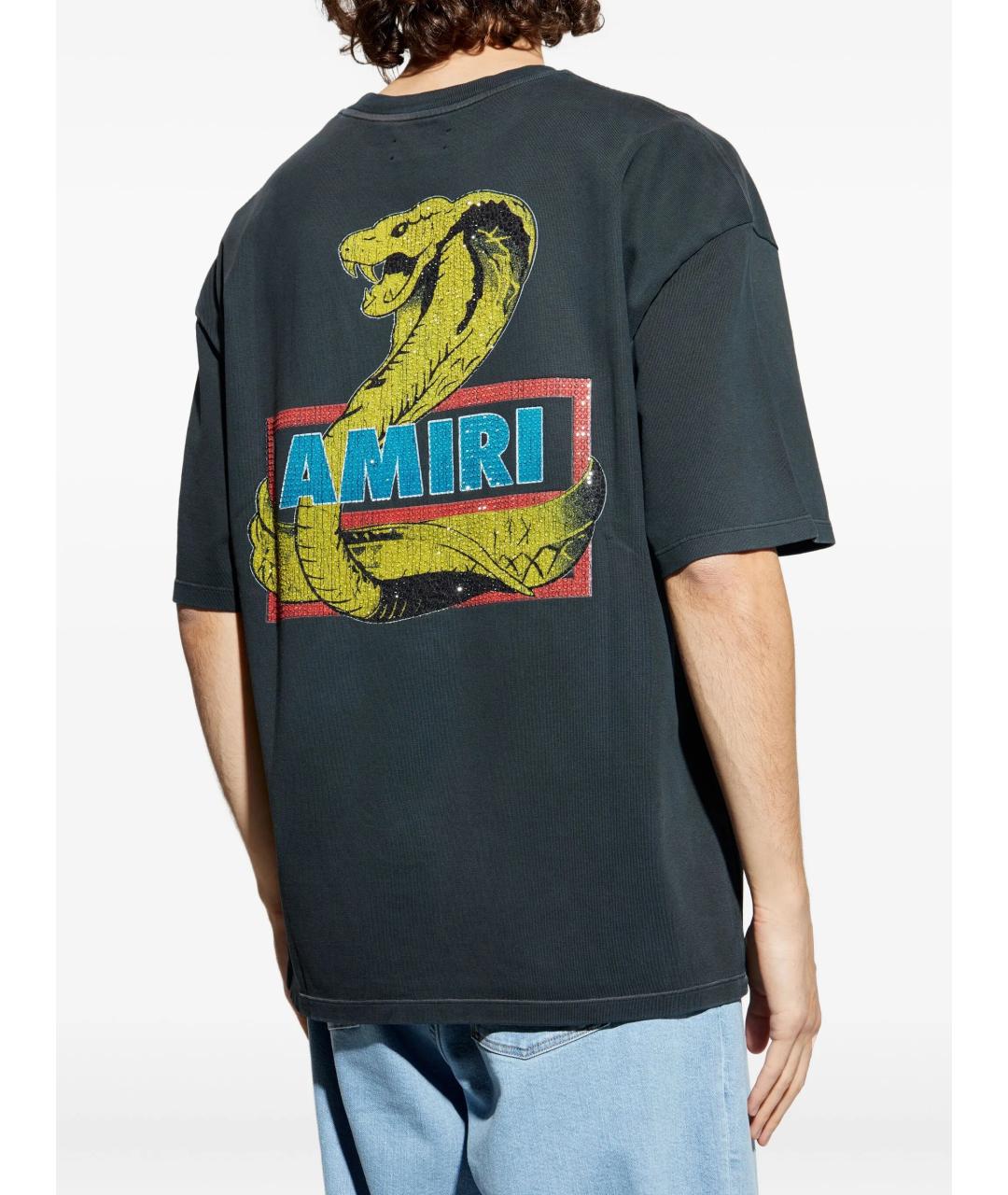 AMIRI Синяя хлопковая футболка, фото 4