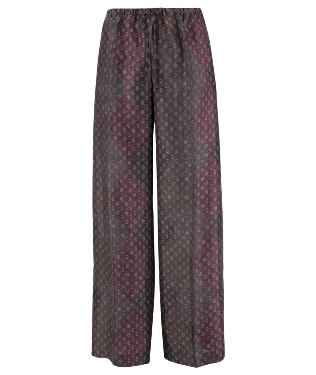 DRIES VAN NOTEN Мульти шелковые прямые брюки, фото 1