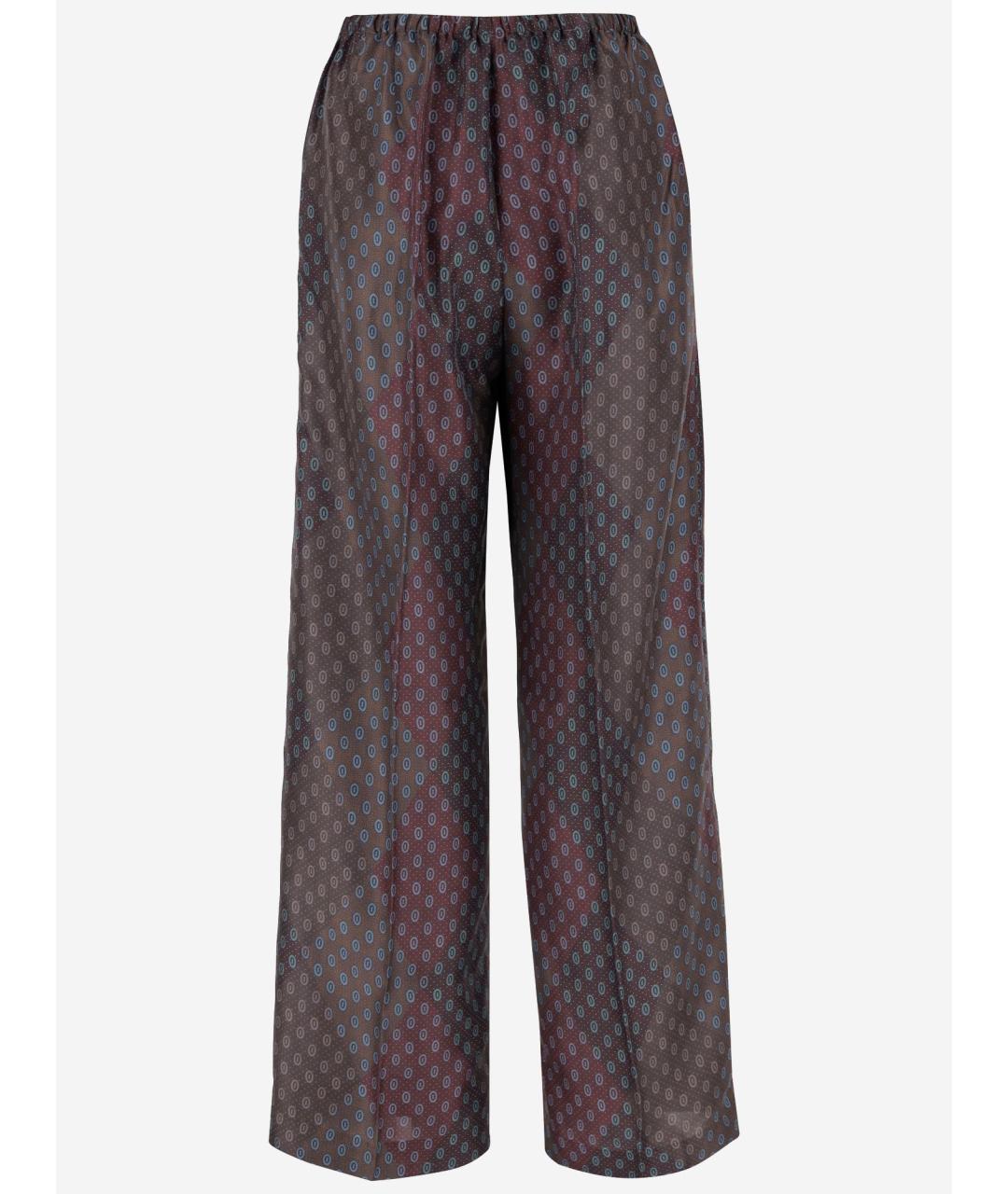 DRIES VAN NOTEN Мульти шелковые прямые брюки, фото 2