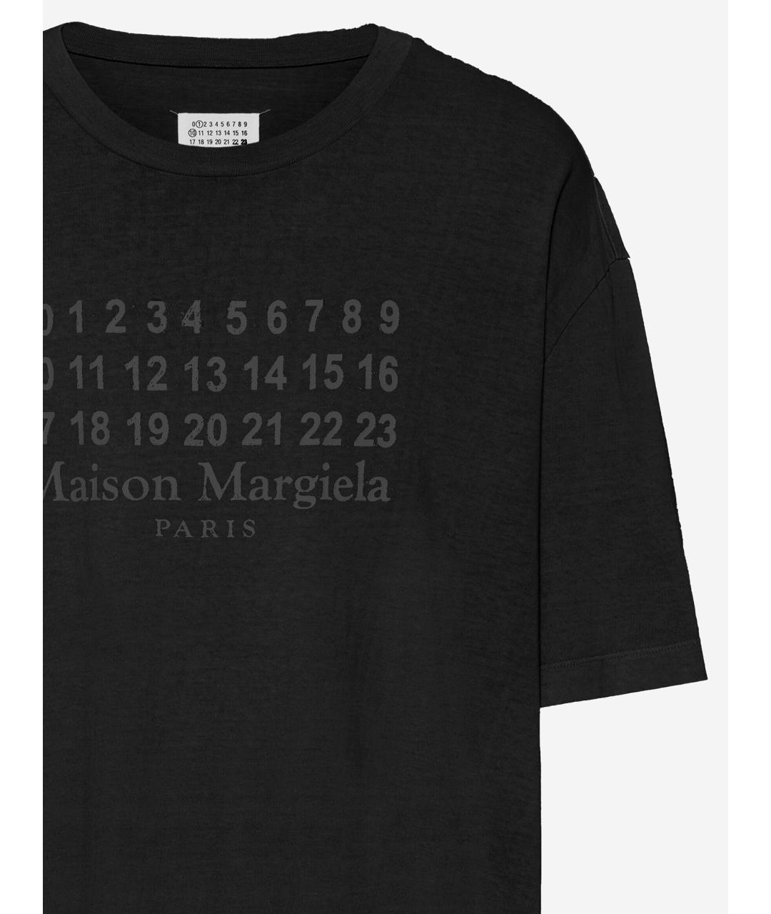 MAISON MARGIELA Черная хлопковая футболка, фото 3