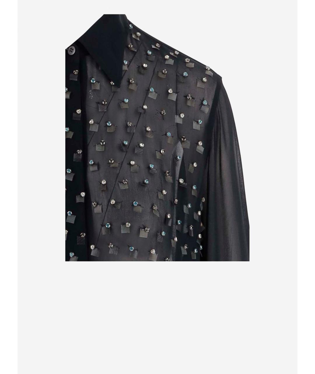 DRIES VAN NOTEN Темно-синяя вискозная рубашка, фото 3