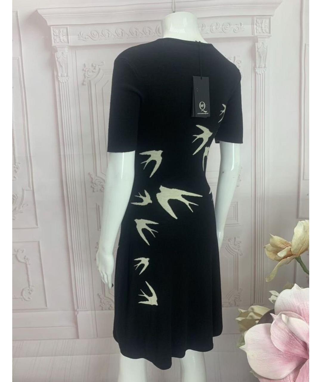 MCQ ALEXANDER MCQUEEN Черное шерстяное повседневное платье, фото 6