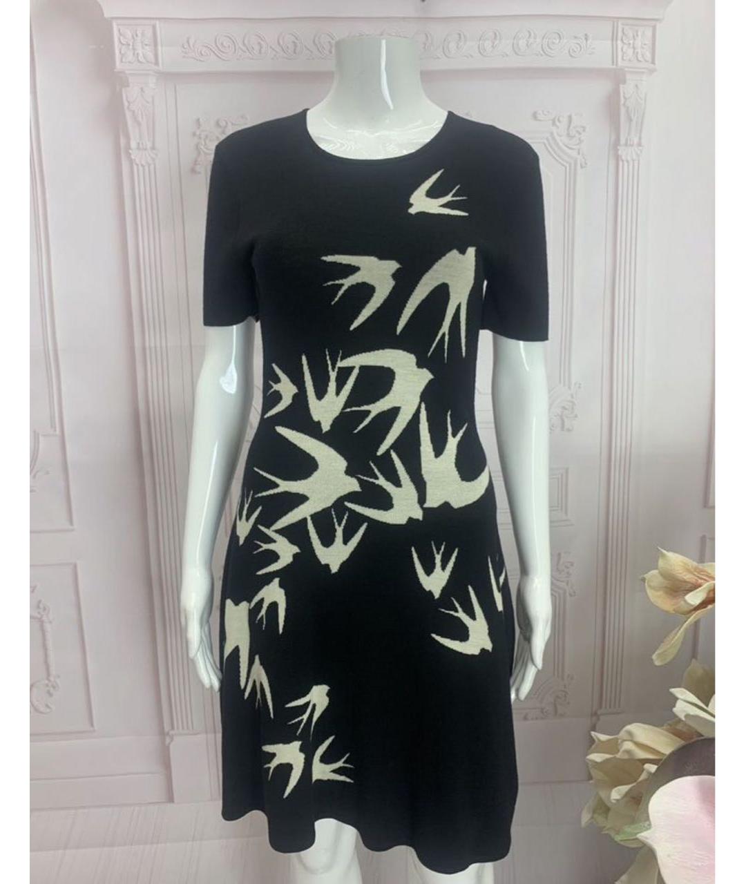 MCQ ALEXANDER MCQUEEN Черное шерстяное повседневное платье, фото 5