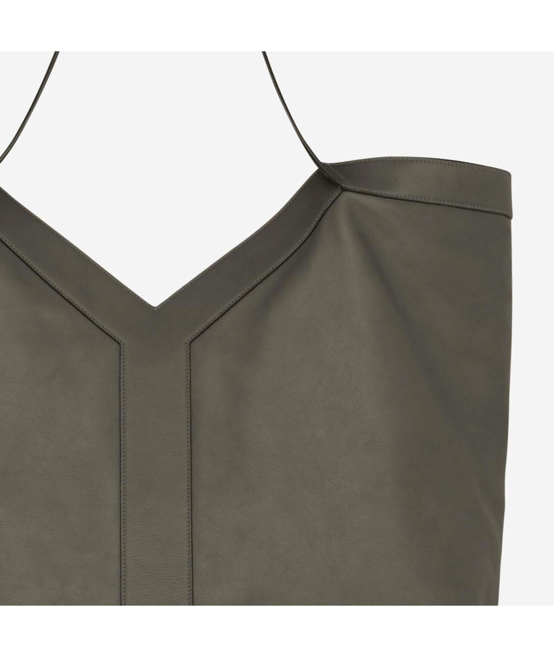SAINT LAURENT Зеленая кожаная сумка тоут, фото 4