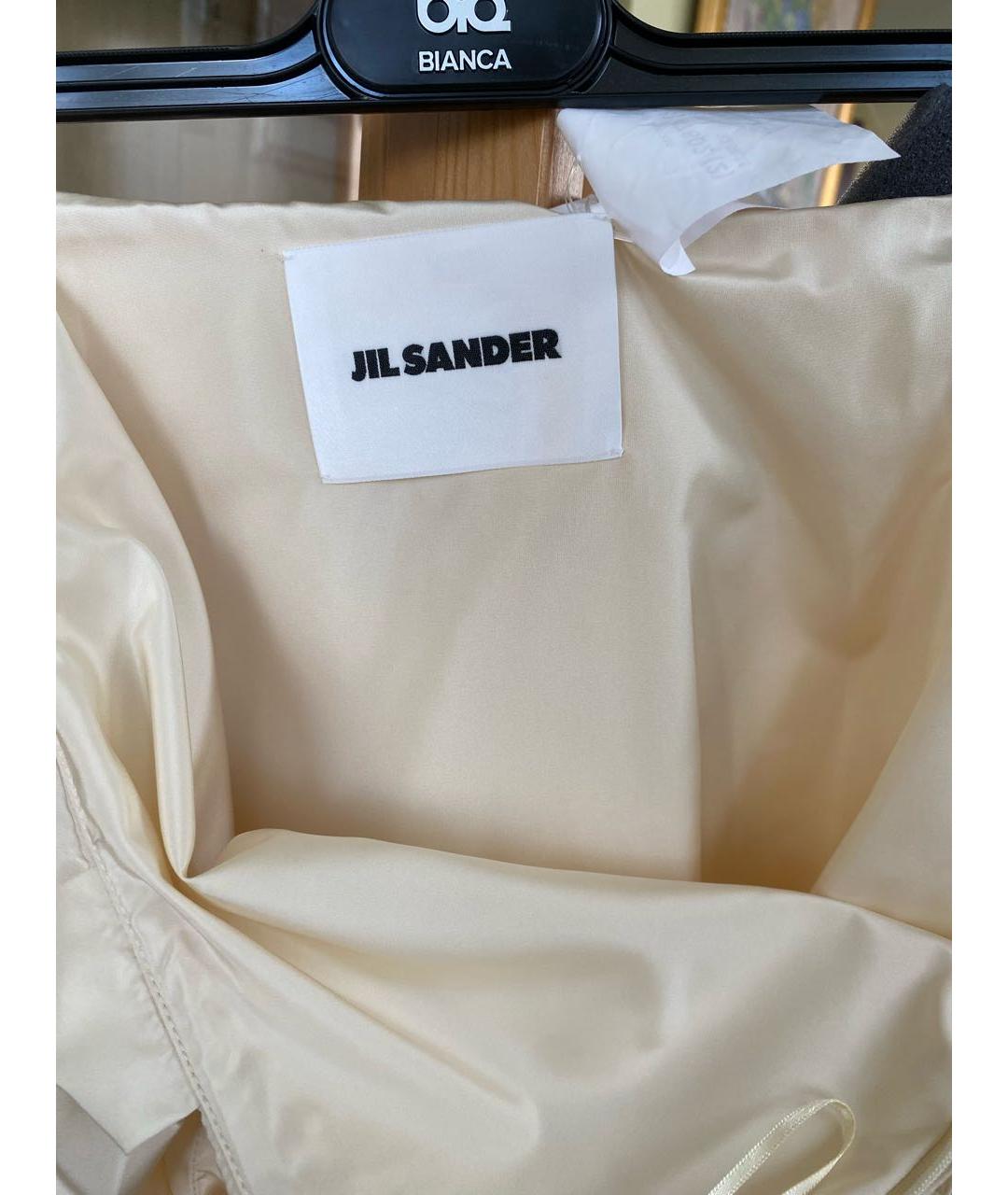 JIL SANDER Белая полиэстеровая юбка миди, фото 3