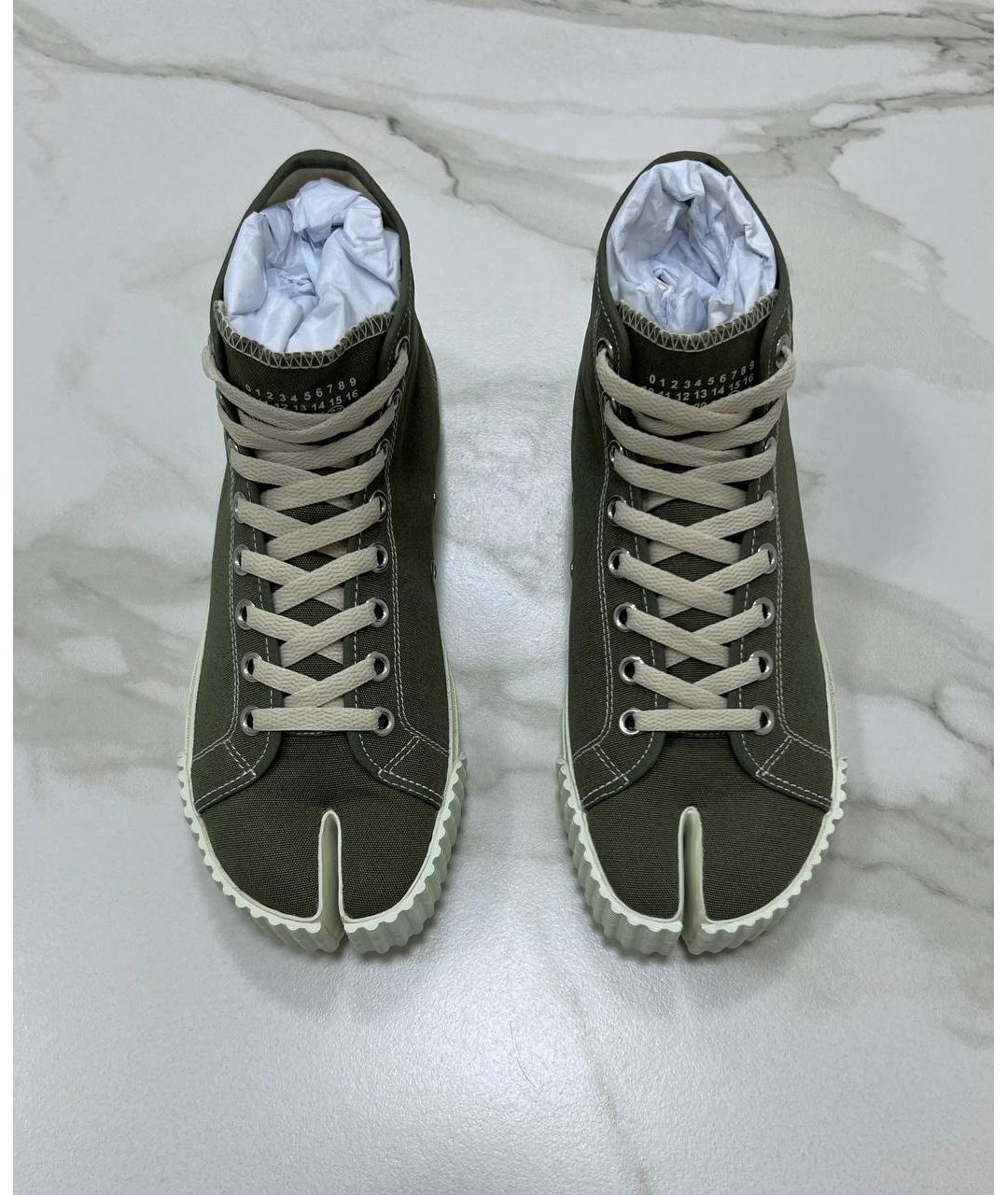 MAISON MARGIELA Зеленые высокие кроссовки / кеды, фото 2