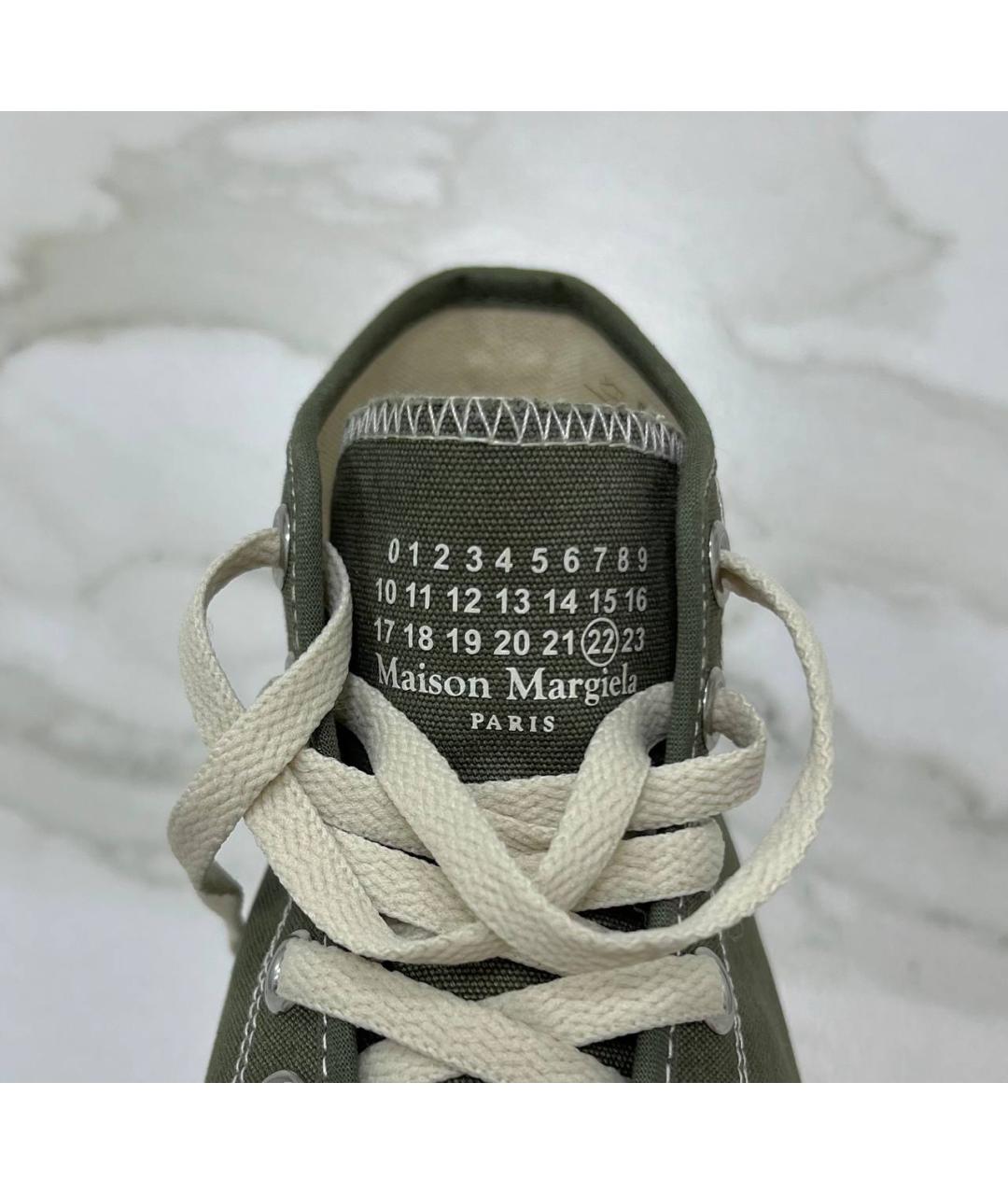 MAISON MARGIELA Зеленые высокие кроссовки / кеды, фото 4