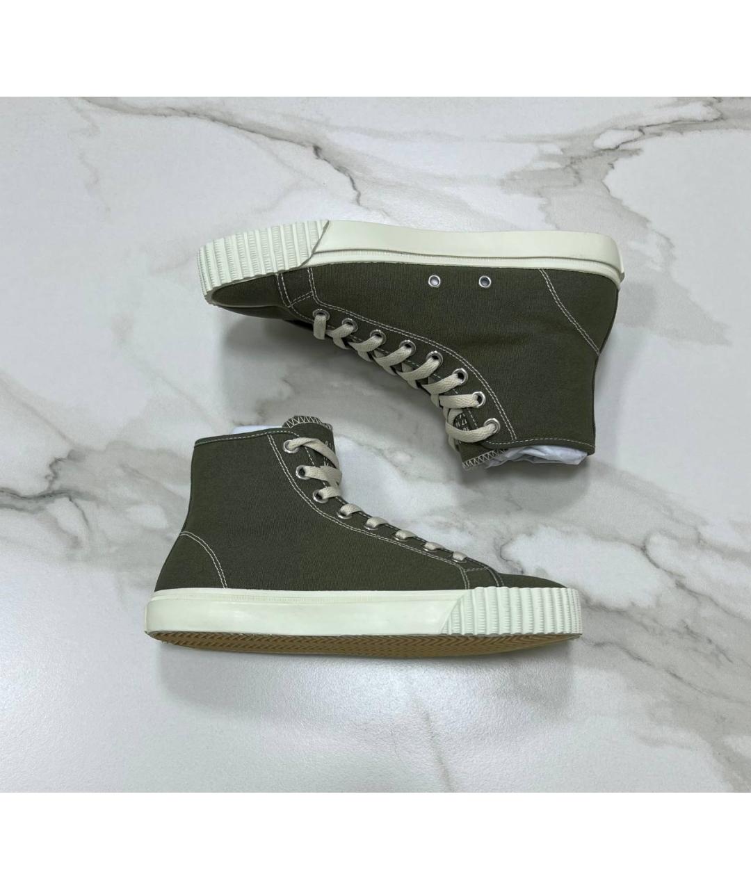 MAISON MARGIELA Зеленые высокие кроссовки / кеды, фото 3
