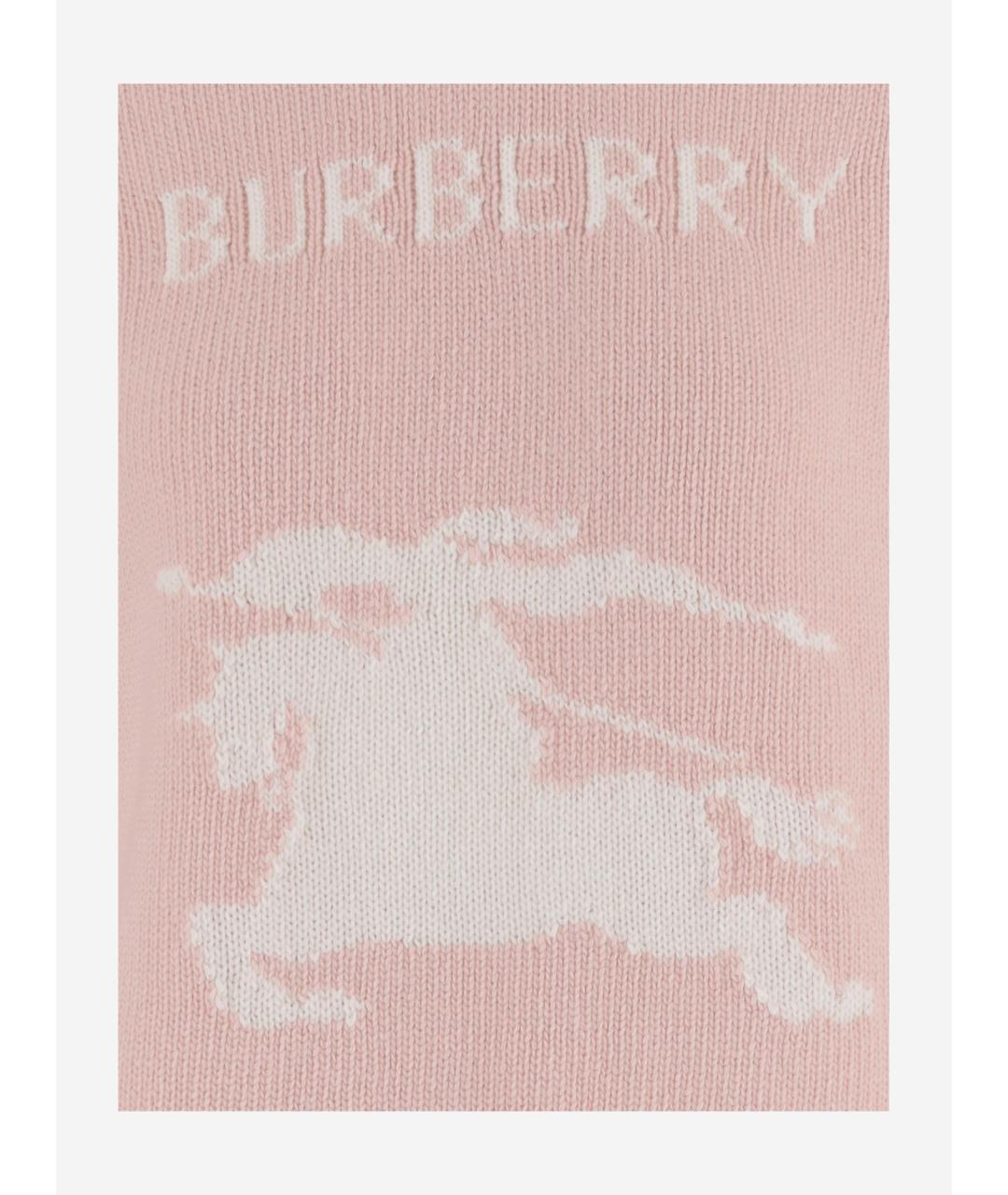 BURBERRY Розовый шерстяной джемпер / свитер, фото 3