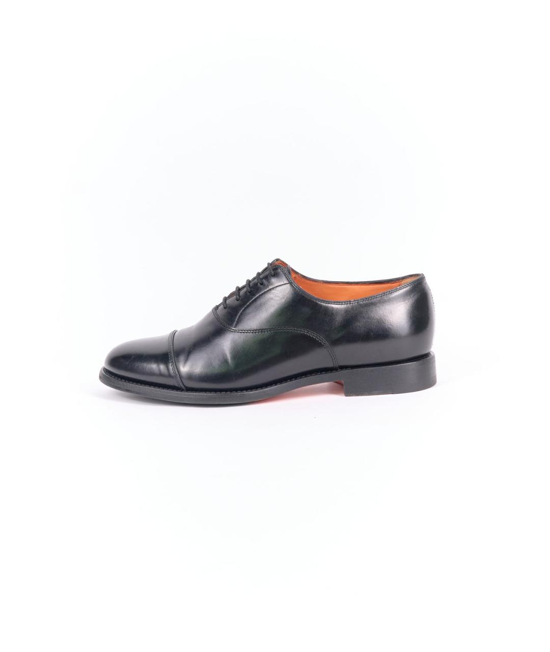 SANTONI Черные кожаные низкие ботинки, фото 6
