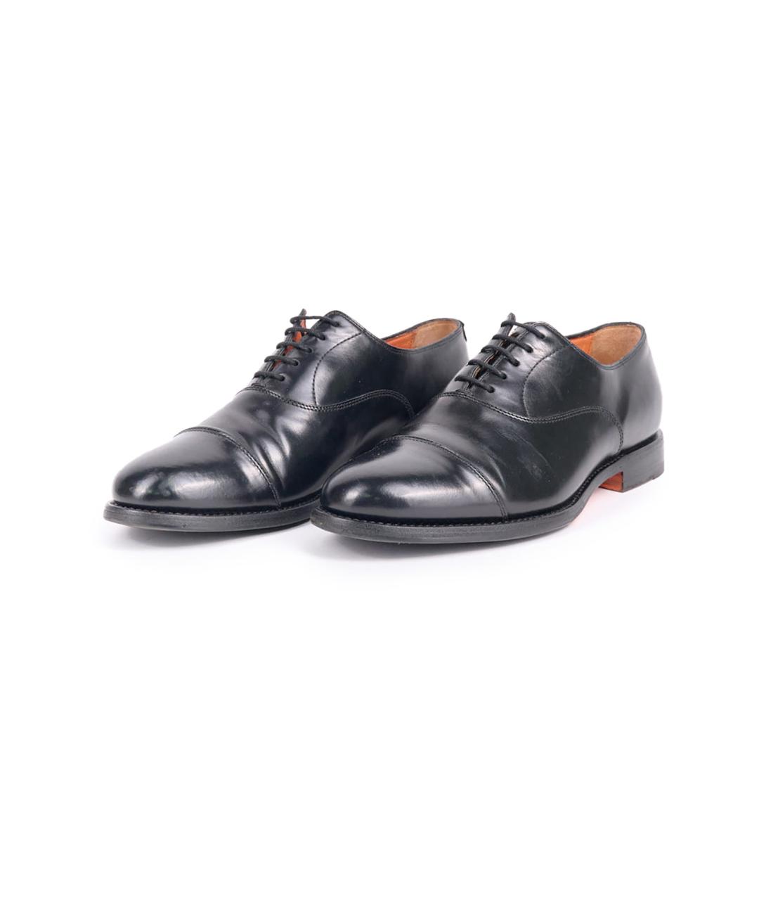 SANTONI Черные кожаные низкие ботинки, фото 2