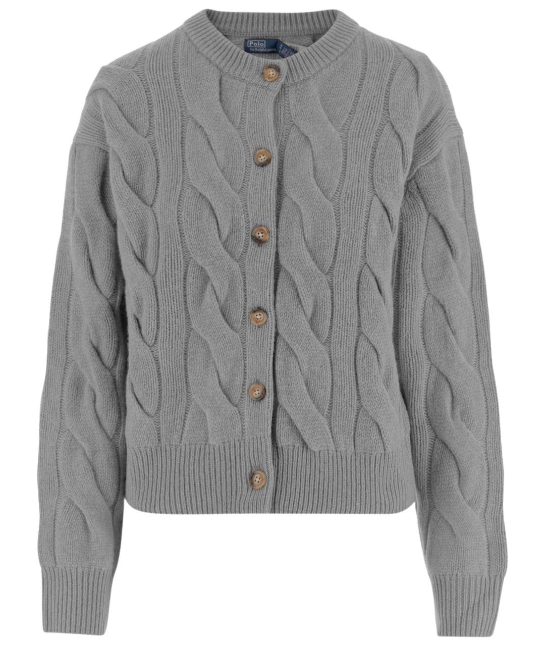 POLO RALPH LAUREN Серый шерстяной кардиган, фото 1