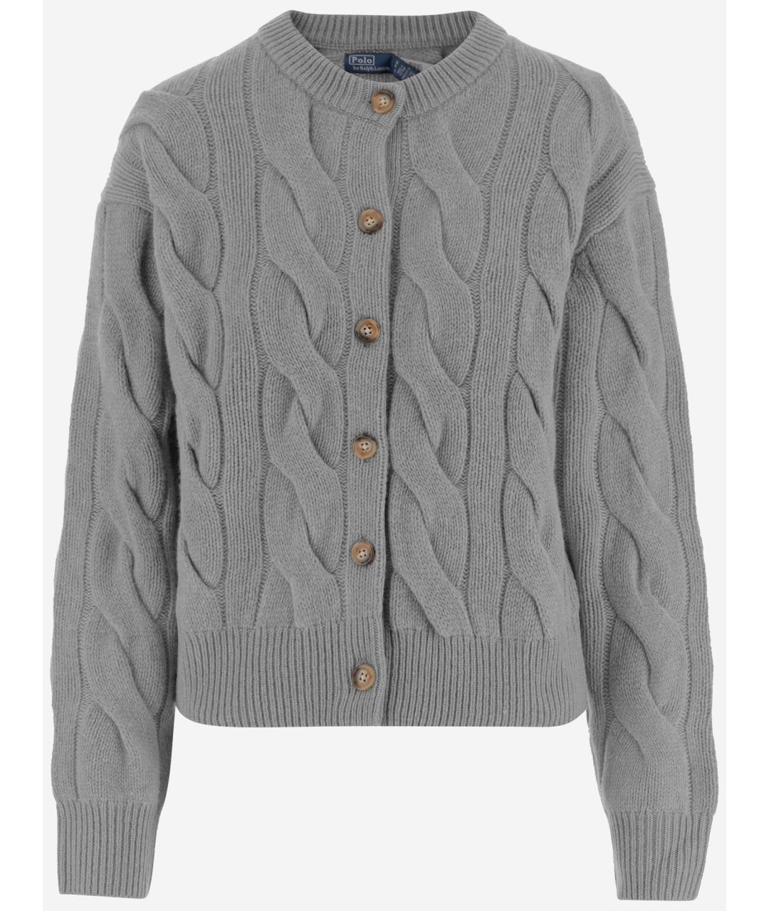 POLO RALPH LAUREN Серый шерстяной кардиган, фото 4