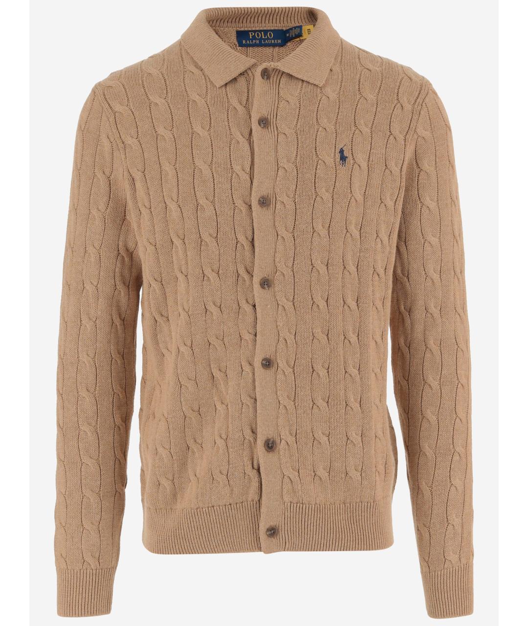 POLO RALPH LAUREN Бежевый хлопковый кардиган, фото 4