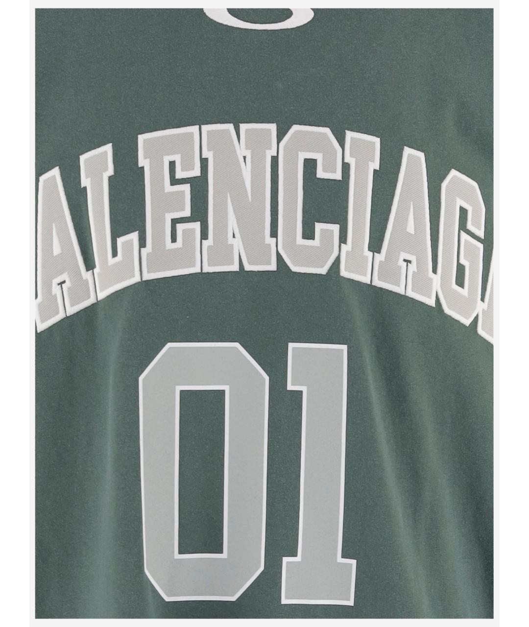 BALENCIAGA Зеленая хлопковая футболка, фото 3