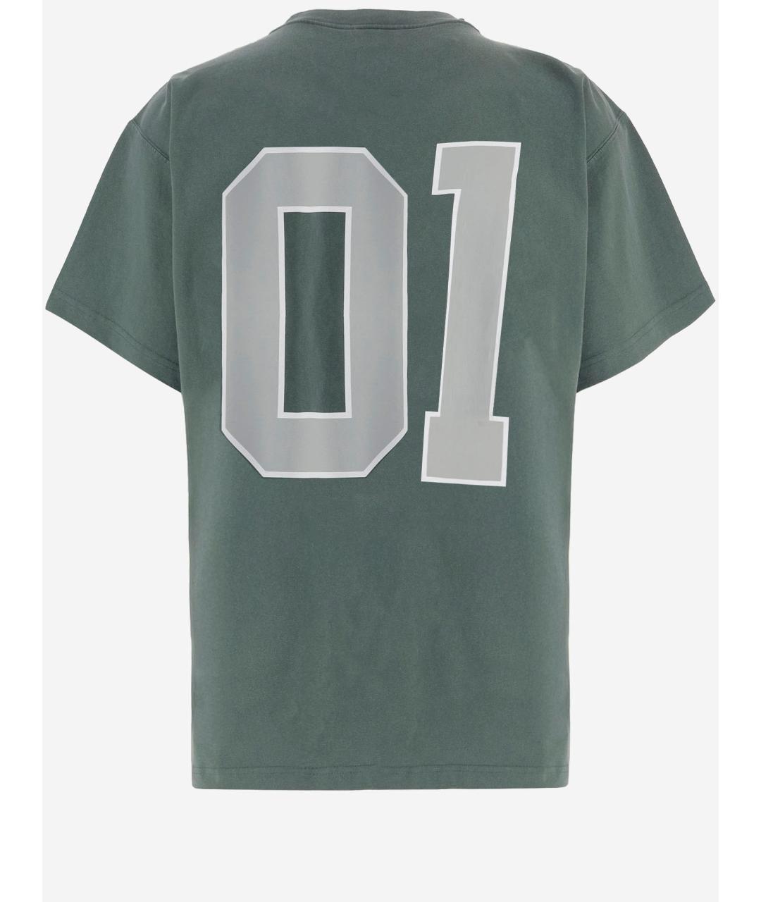 BALENCIAGA Зеленая хлопковая футболка, фото 2