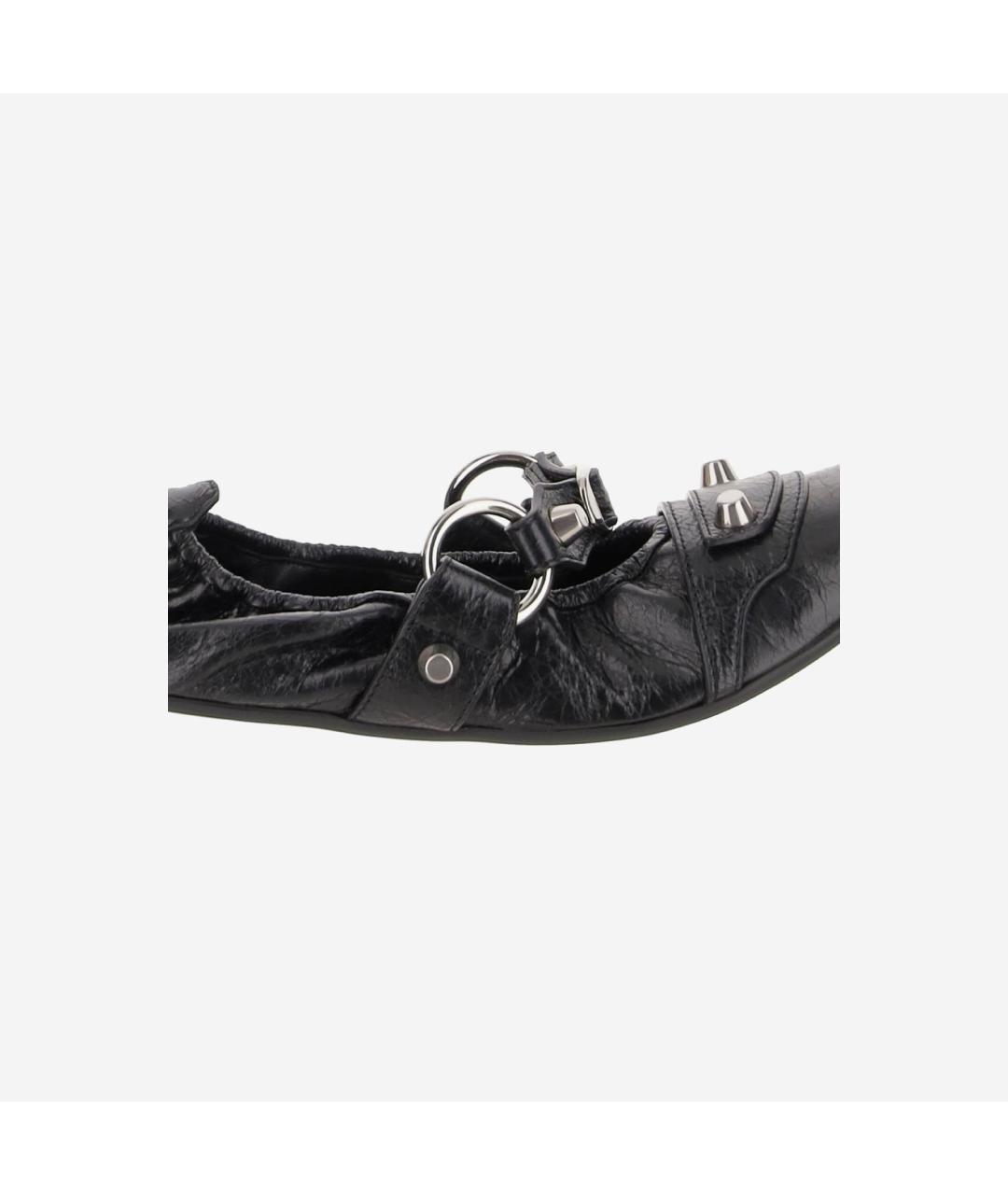 BALENCIAGA Черные кожаные балетки, фото 5