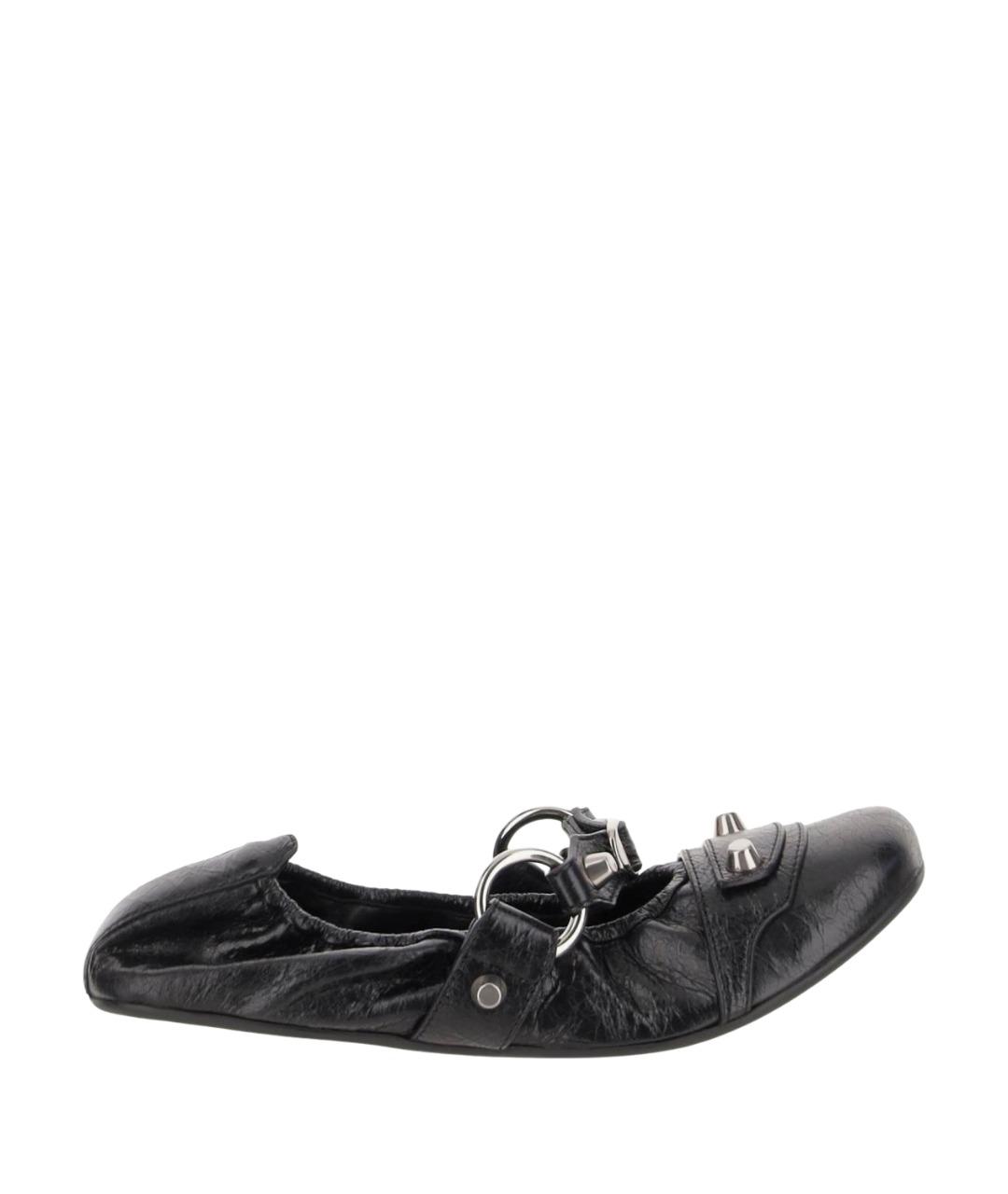 BALENCIAGA Черные кожаные балетки, фото 1