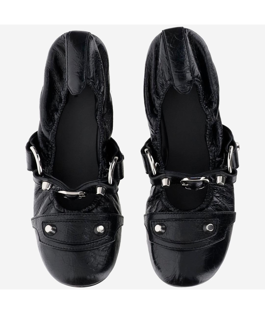 BALENCIAGA Черные кожаные балетки, фото 2