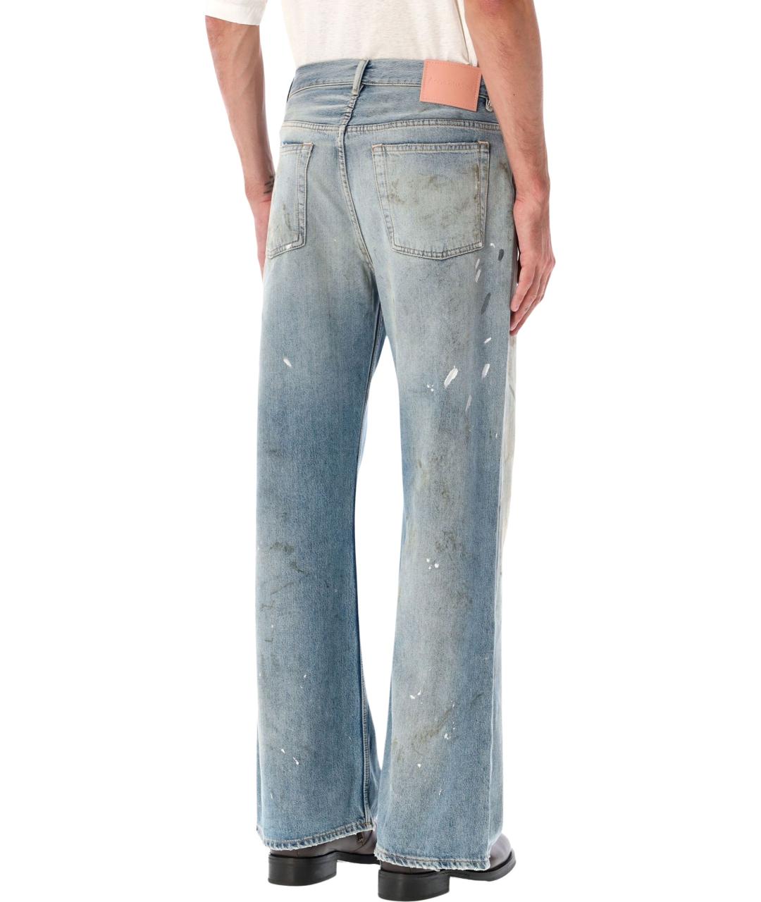 ACNE STUDIOS Синие хлопковые прямые джинсы, фото 2