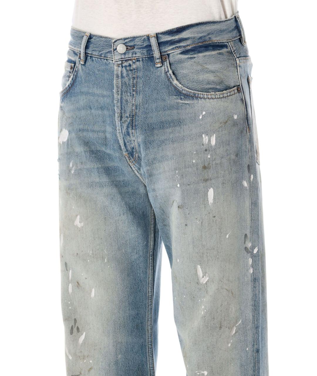 ACNE STUDIOS Синие хлопковые прямые джинсы, фото 3