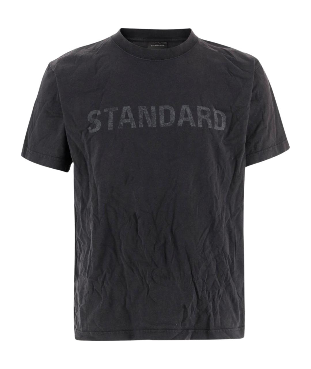 BALENCIAGA Черная хлопковая футболка, фото 1