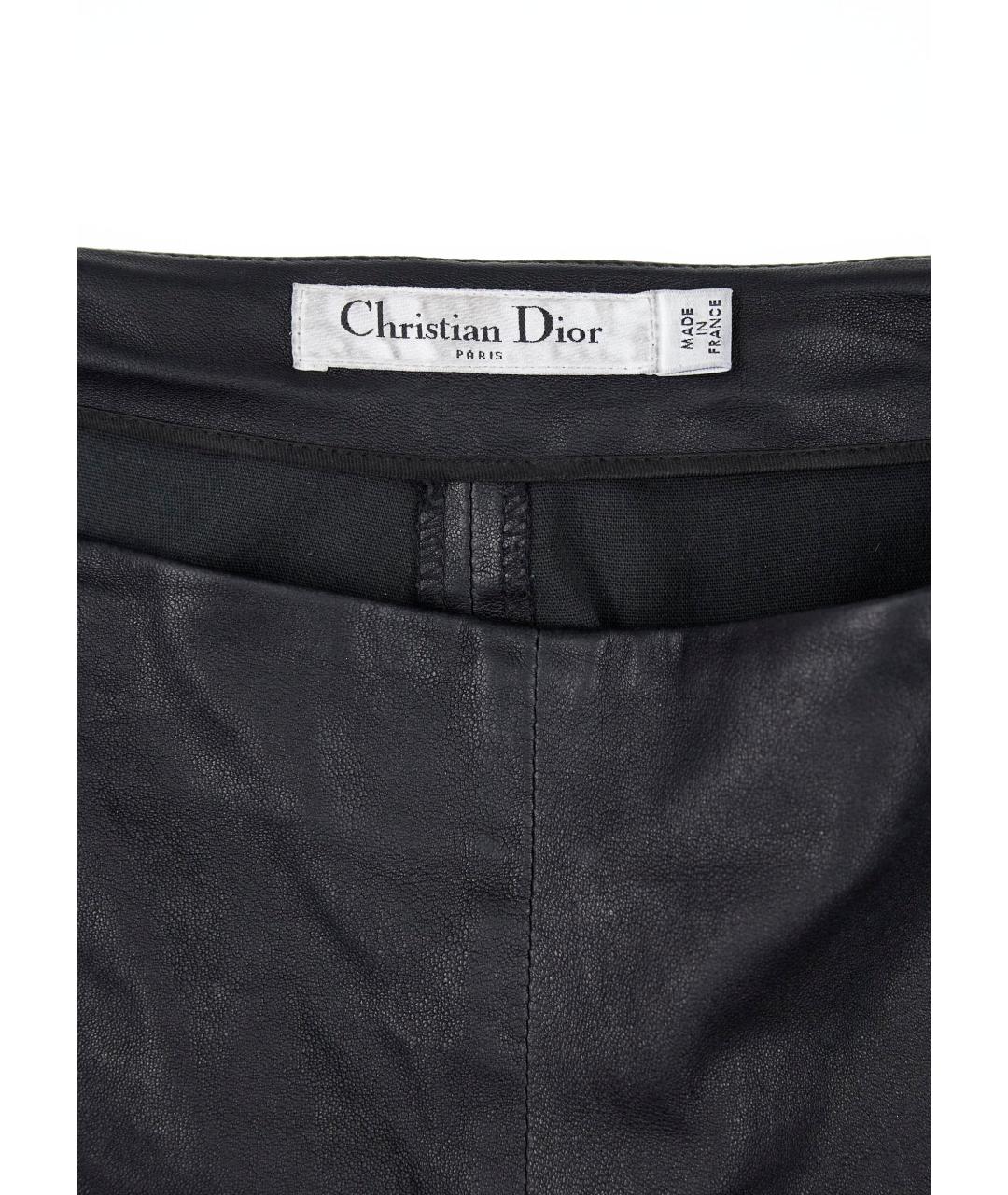CHRISTIAN DIOR Черные кожаные леггинсы и велосипедки, фото 3