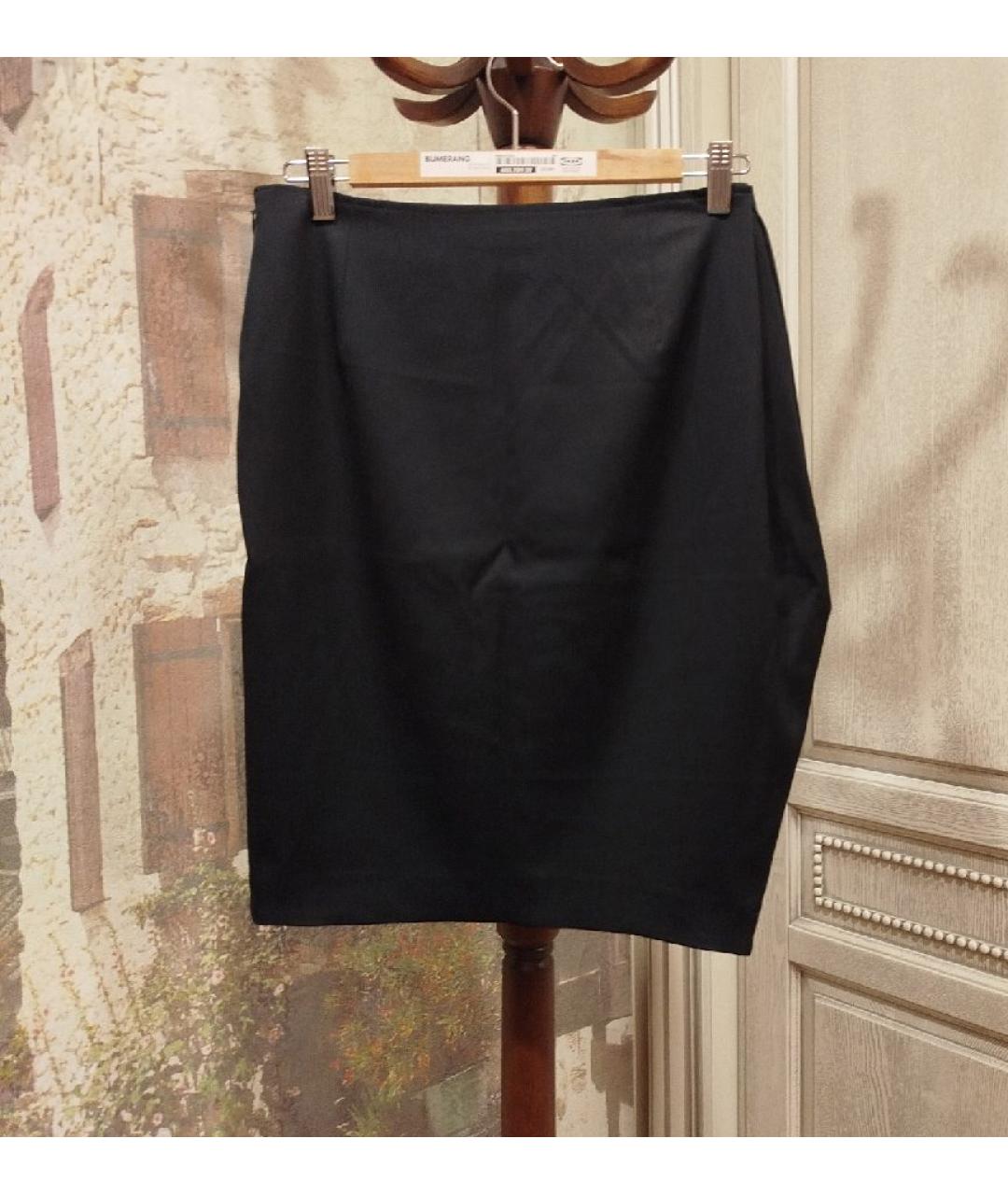JIL SANDER Черная шерстяная юбка мини, фото 2