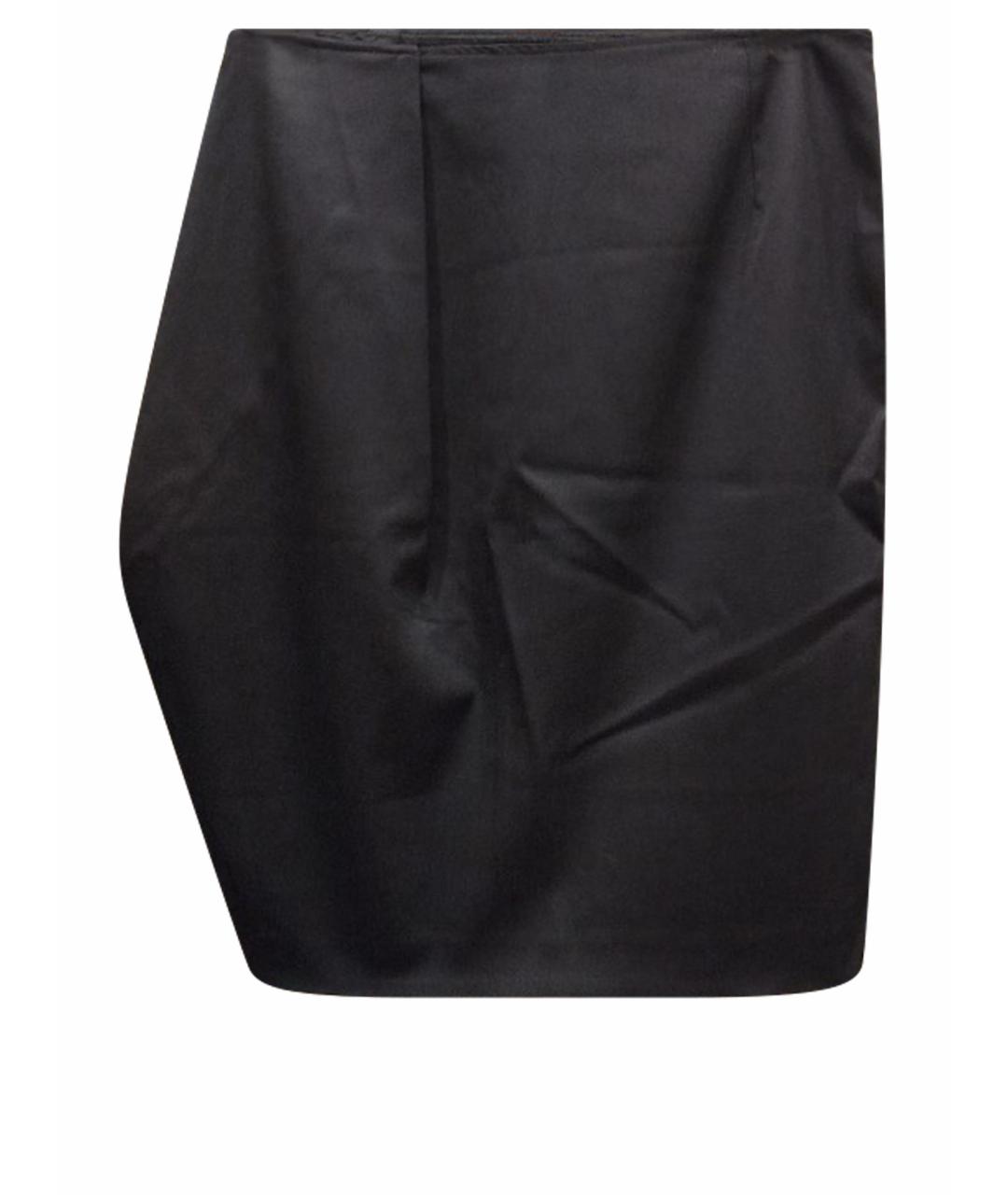 JIL SANDER Черная шерстяная юбка мини, фото 1
