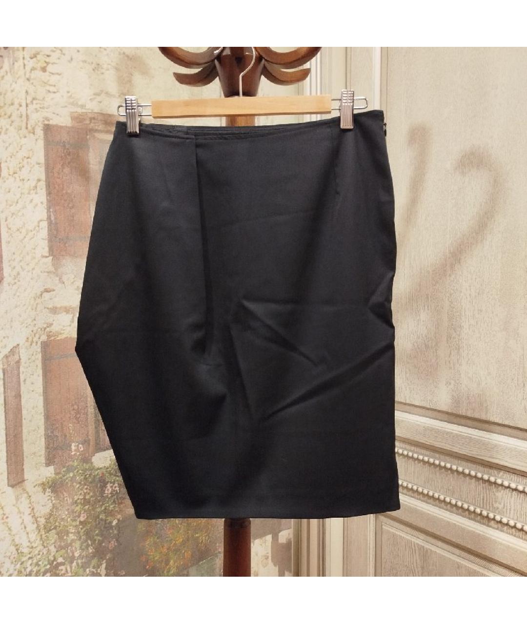 JIL SANDER Черная шерстяная юбка мини, фото 7