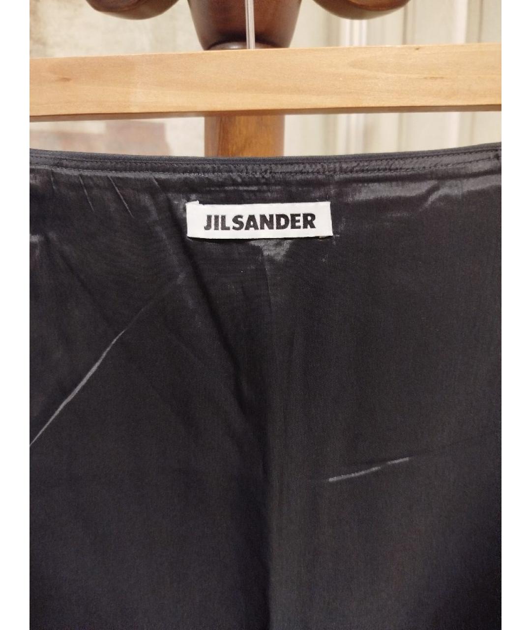 JIL SANDER Черная шерстяная юбка мини, фото 3