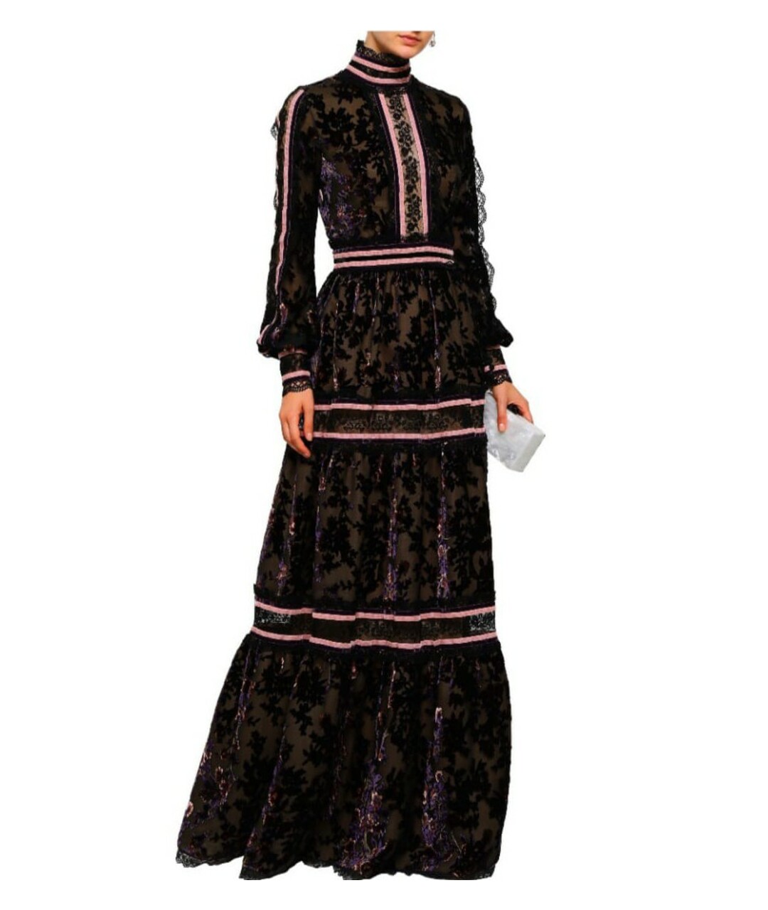 COSTARELLOS Черное велюровое повседневное платье, фото 7
