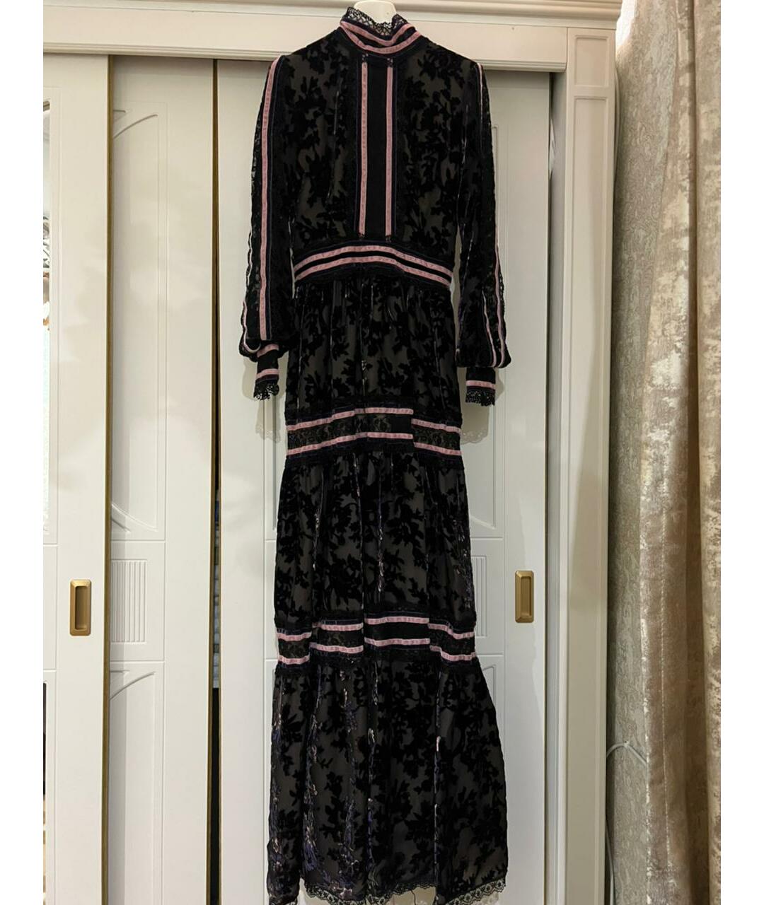 COSTARELLOS Черное велюровое повседневное платье, фото 3