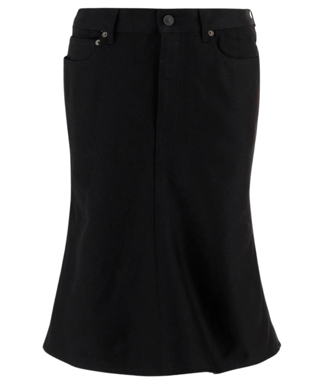 BALENCIAGA Черная хлопковая юбка миди, фото 1