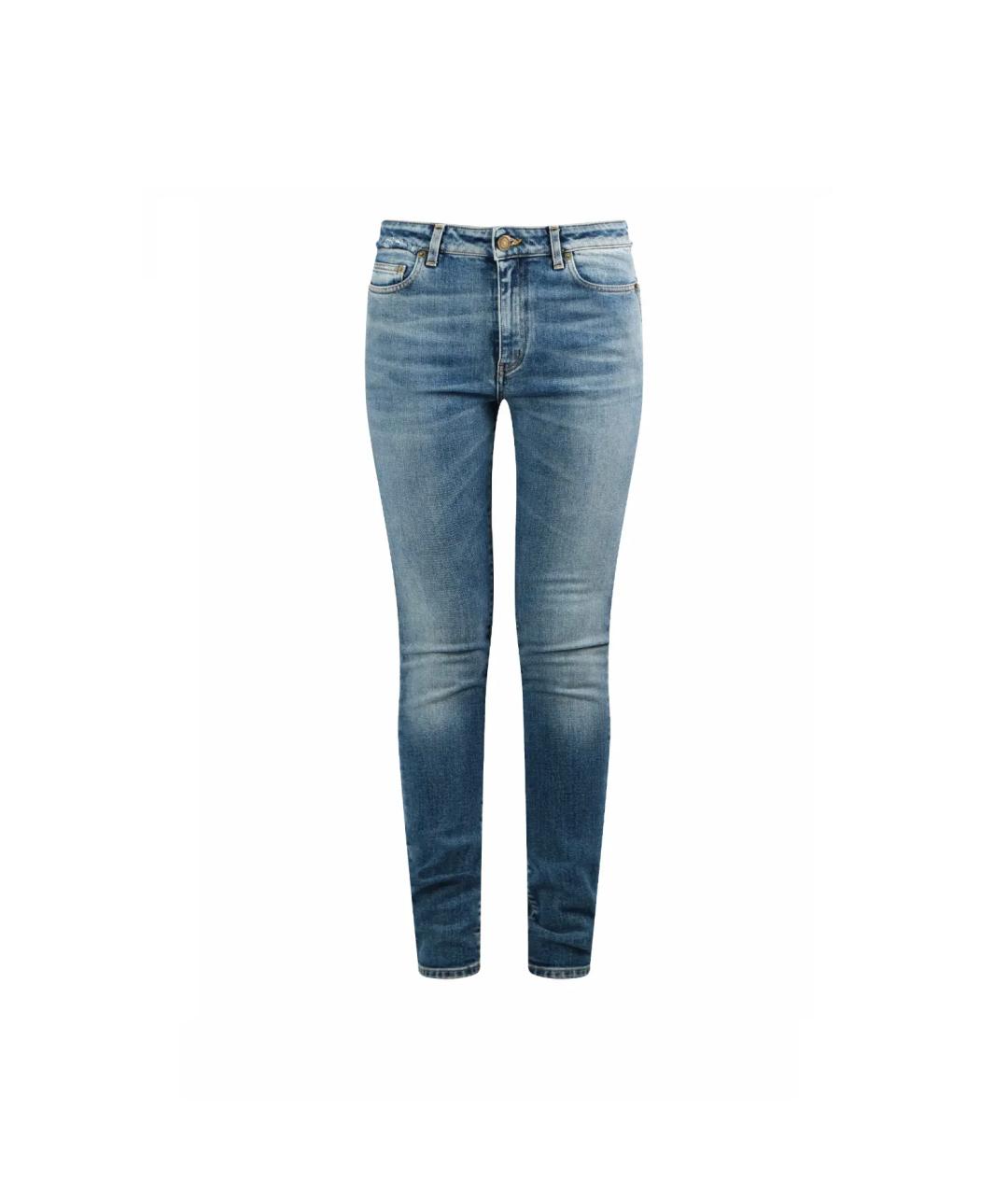 SAINT LAURENT Синие хлопко-эластановые джинсы слим, фото 1