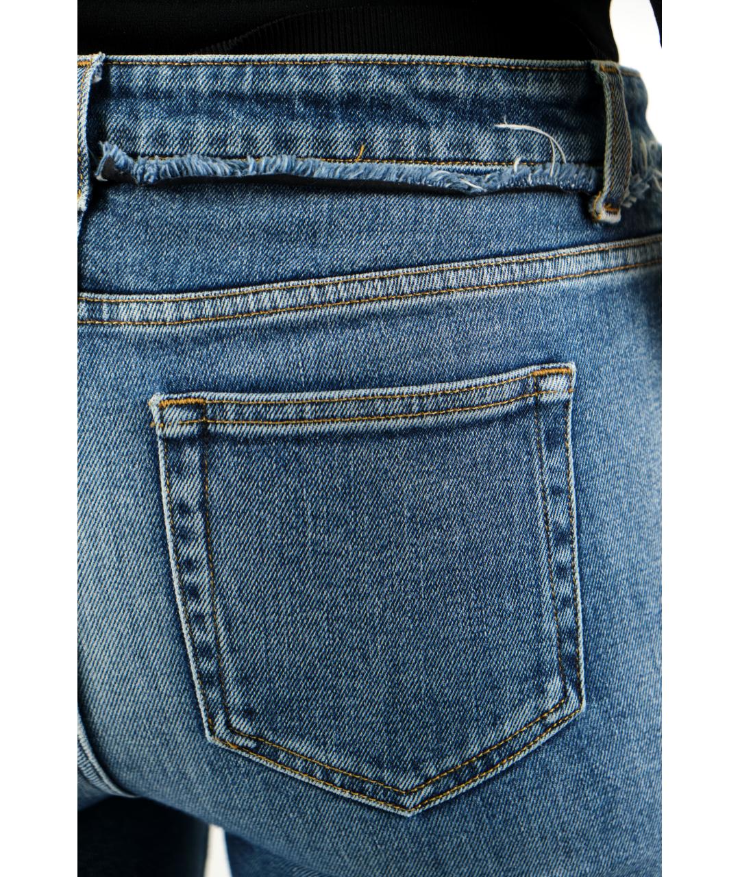SAINT LAURENT Синие хлопко-эластановые джинсы слим, фото 4