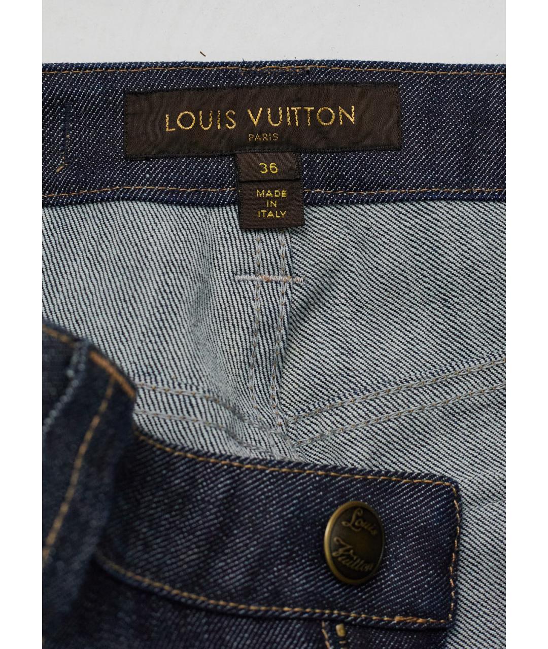 LOUIS VUITTON Синие хлопко-эластановые джинсы слим, фото 3