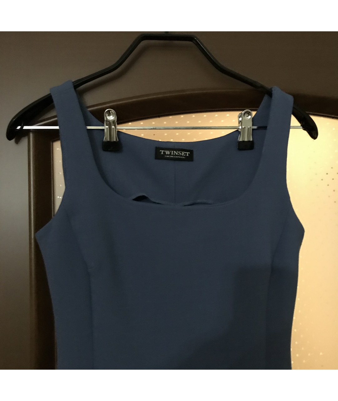 TWIN-SET Голубое шерстяное повседневное платье, фото 3