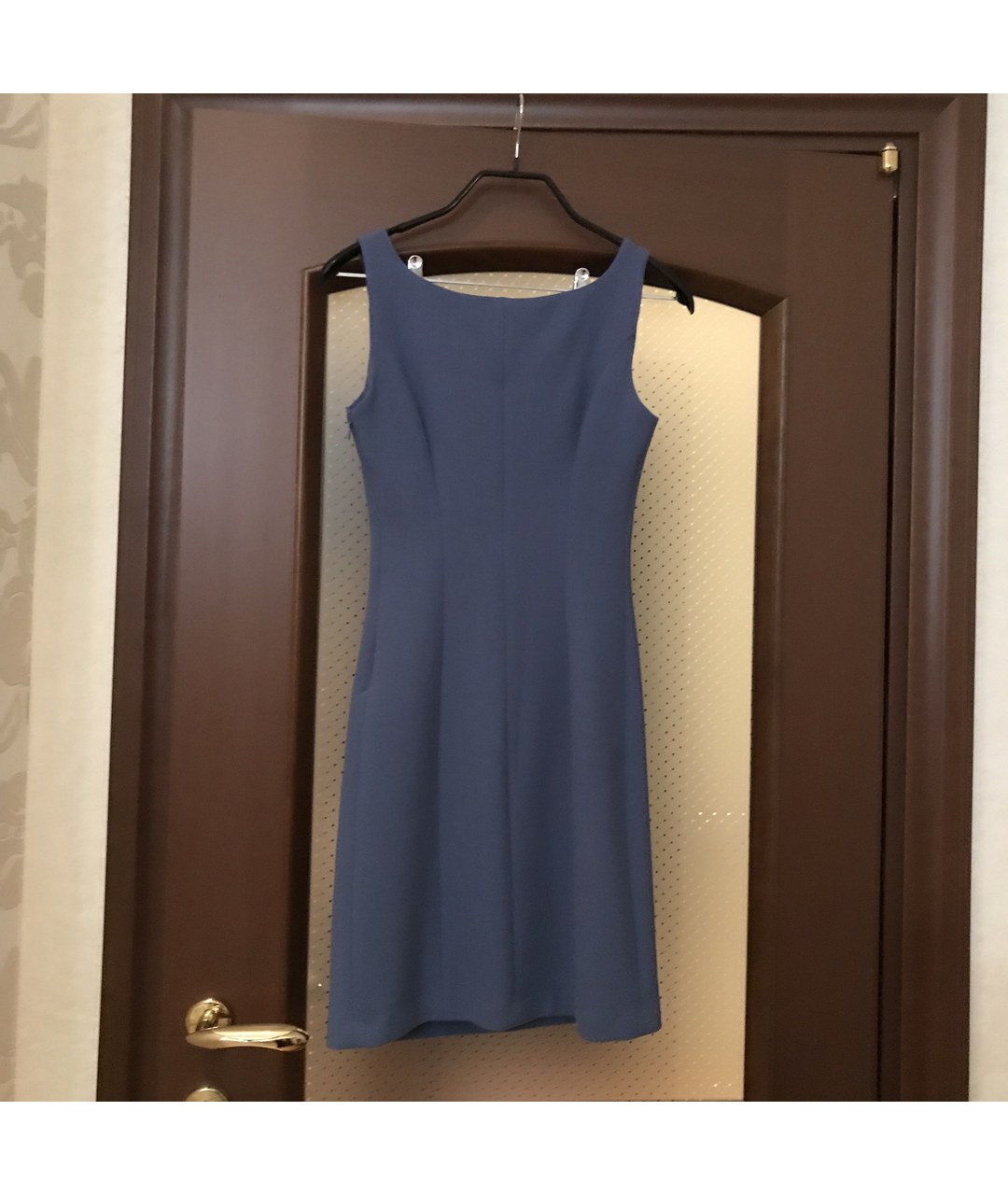 TWIN-SET Голубое шерстяное повседневное платье, фото 2
