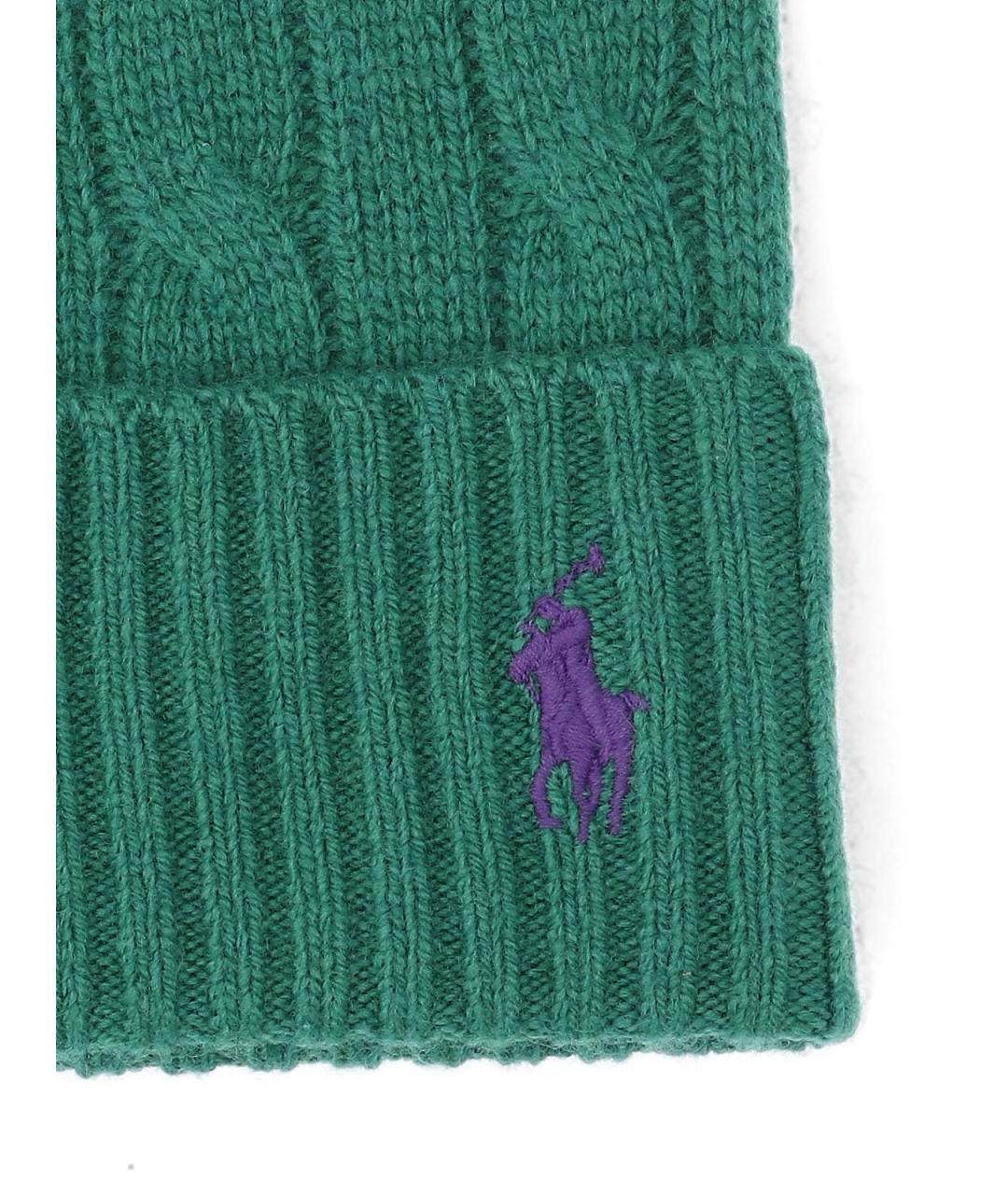 POLO RALPH LAUREN Зеленая шерстяная шапка, фото 3