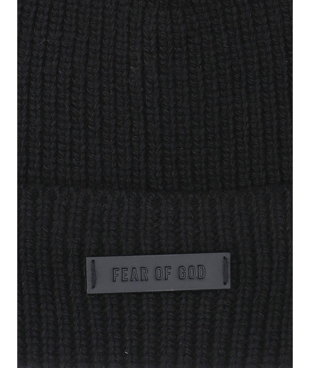 FEAR OF GOD Черная шерстяная шапка, фото 3