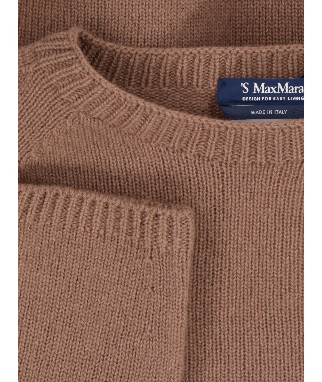 'S MAX MARA Коричневый шерстяной джемпер / свитер, фото 3