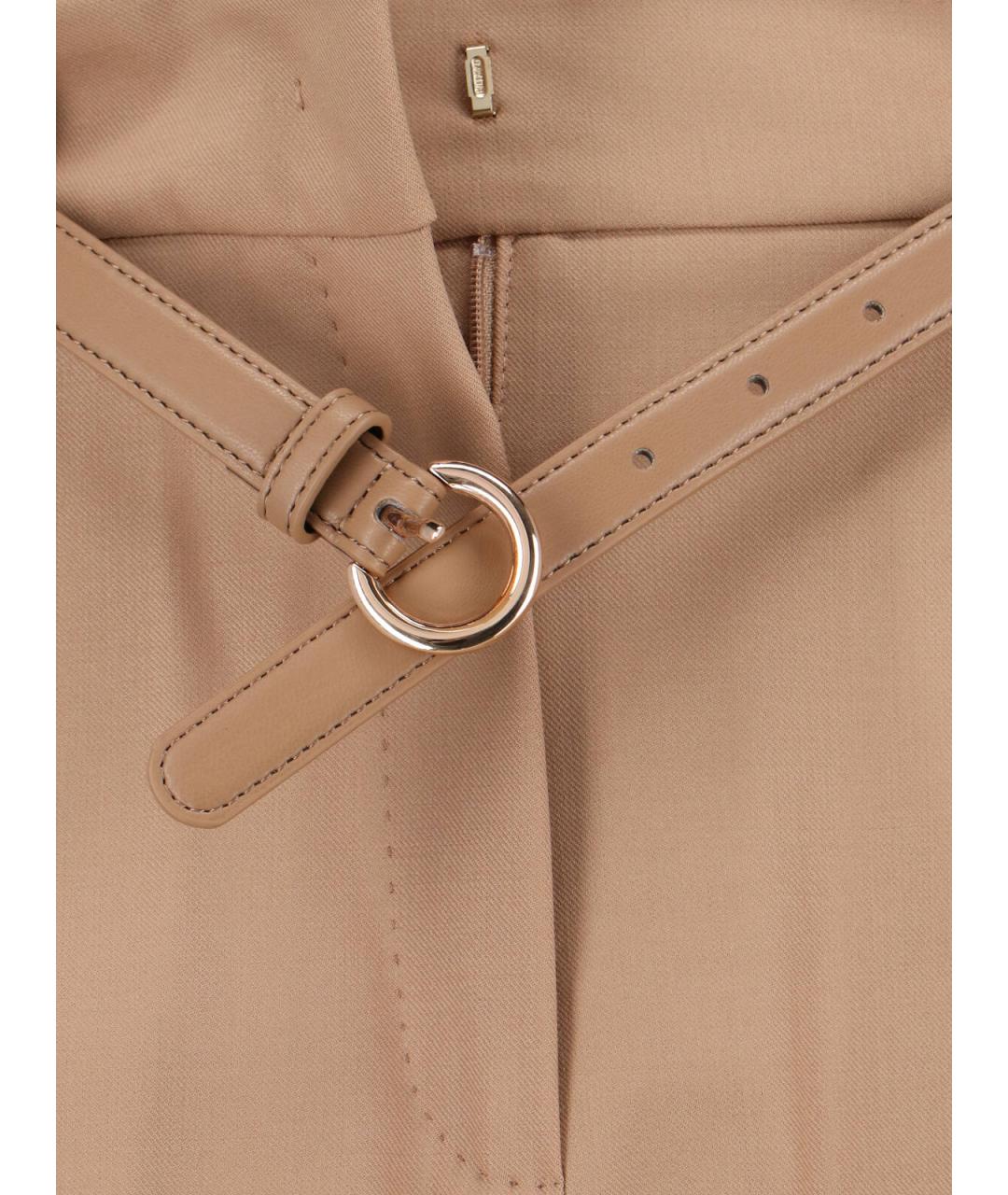 MAX MARA Бежевые шерстяные прямые брюки, фото 5