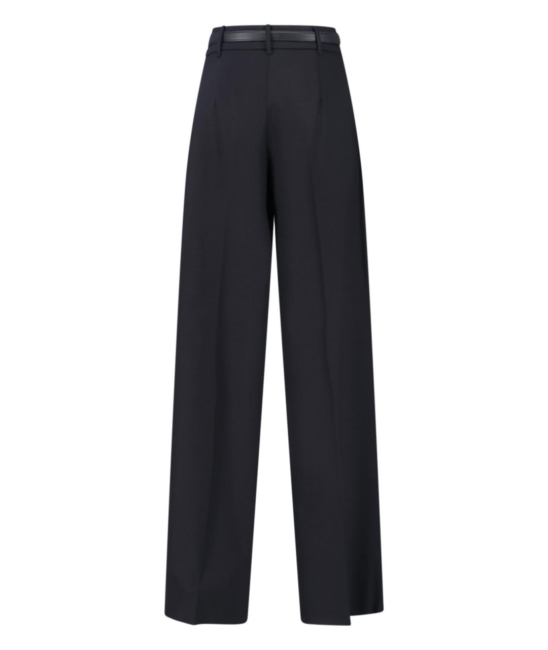 MAX MARA Черные шерстяные прямые брюки, фото 2