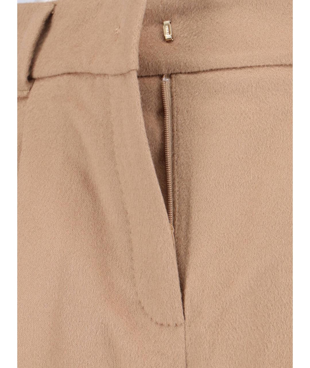 MAX MARA Бежевые шерстяные прямые брюки, фото 5