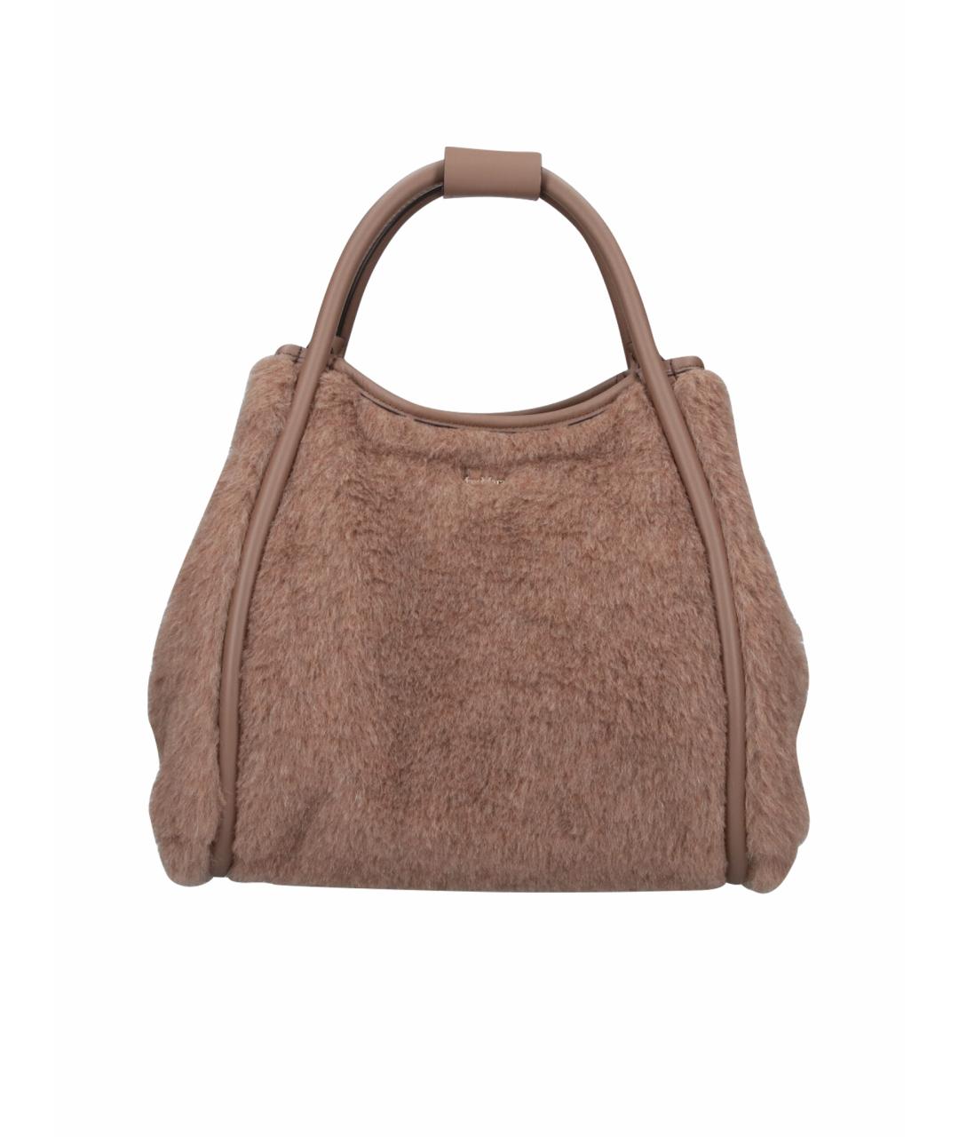 MAX MARA Коричневая меховая сумка тоут, фото 1