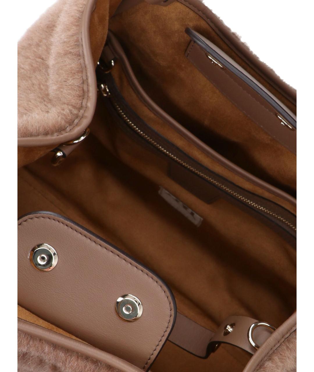 MAX MARA Коричневая меховая сумка тоут, фото 4