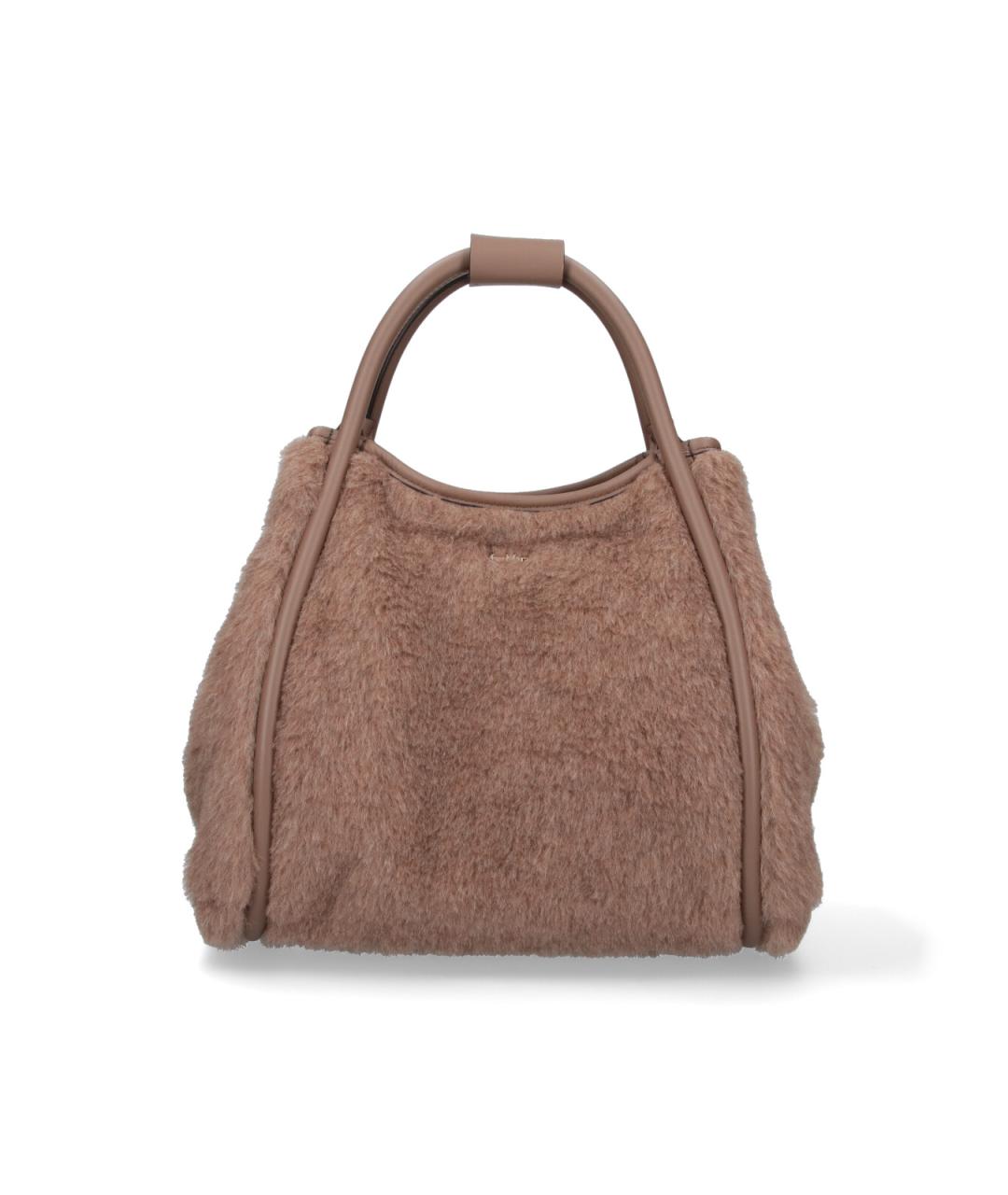 MAX MARA Коричневая меховая сумка тоут, фото 6