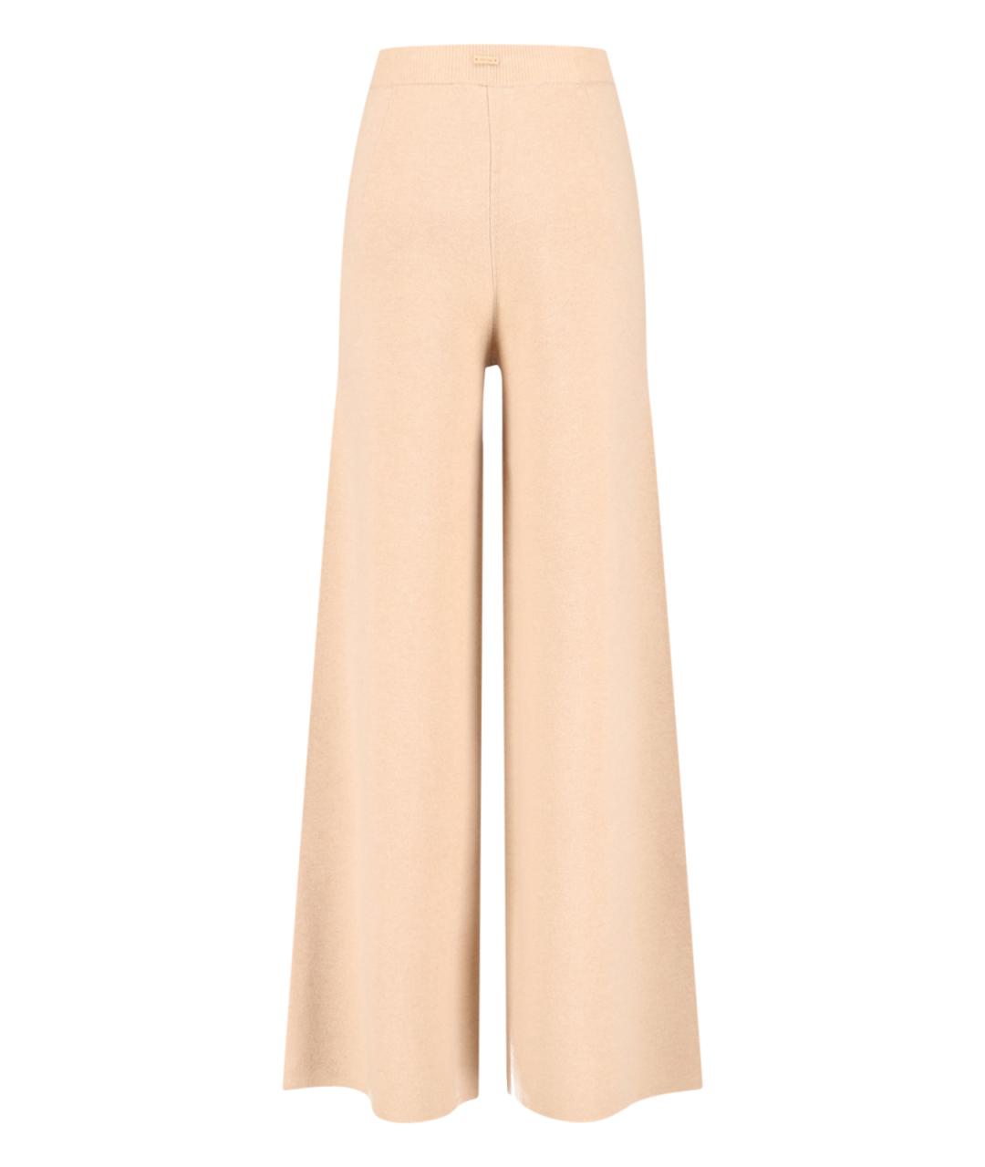 MAX MARA Бежевые шерстяные прямые брюки, фото 2